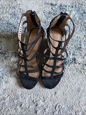 Madden Girl Black Strappy Gladiator Heels